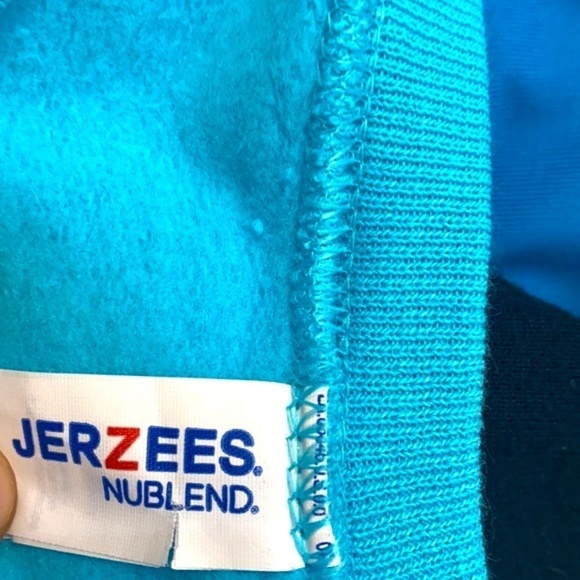 Adorable Women’s Jerzees Nublend Turquoise Easter Bunny Sweatshirt Size Small - Picture 5 of 5